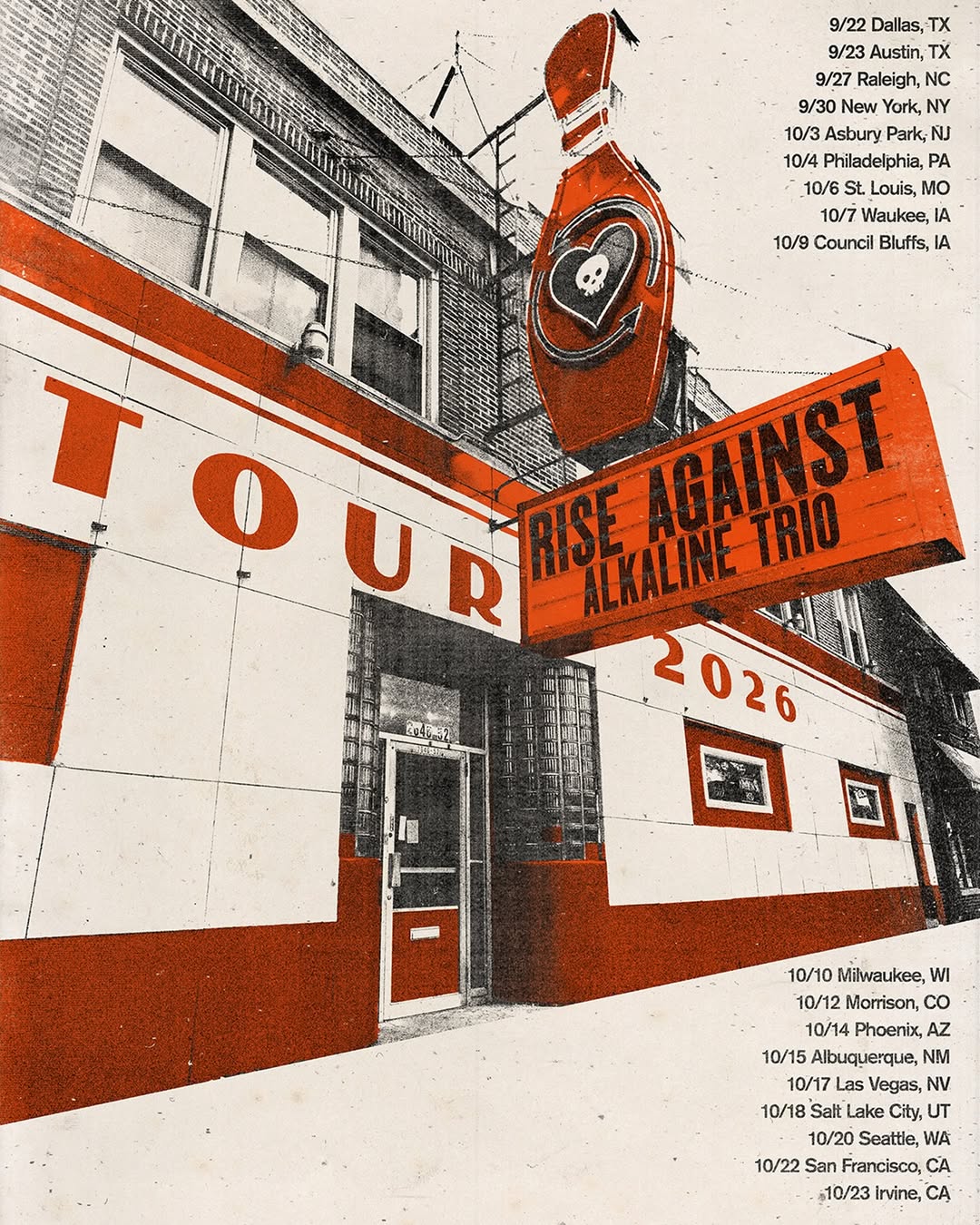 Rise Against RICOCHET Tour Poster 2026